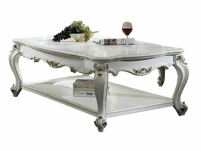 47" Platinum Solid Wood Free Form Coffee Table