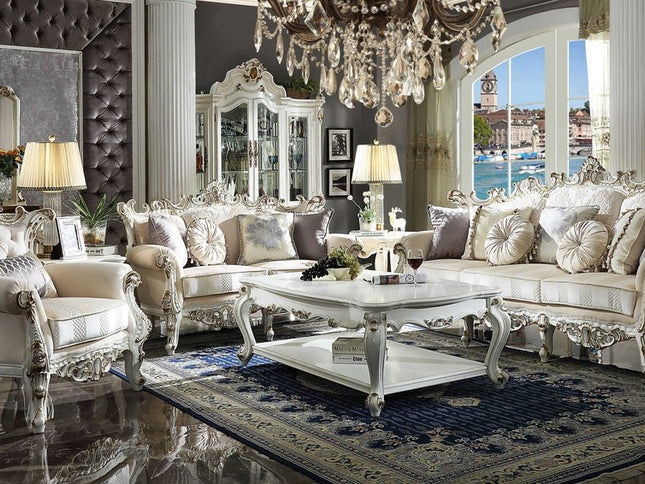 47" Platinum Solid Wood Free Form Coffee Table