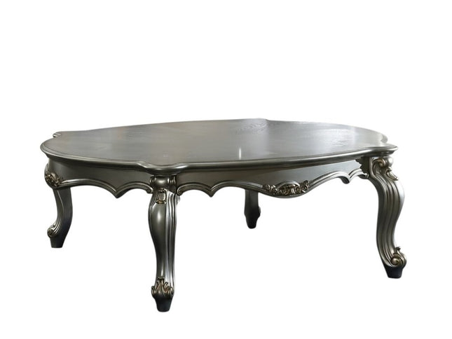 47" Platinum Solid Wood Free Form Coffee Table