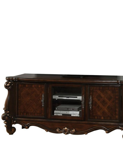 74" Dark Brown Solid Wood