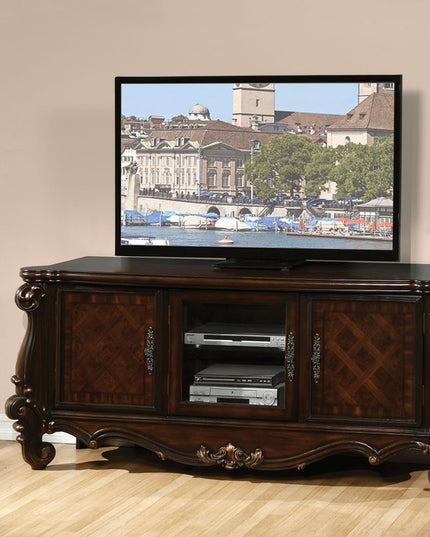74" Dark Brown Solid Wood