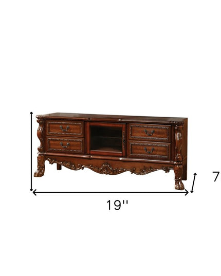 21" X 74" X 31" Bone White Wood Poly Resin Glass Tv Console