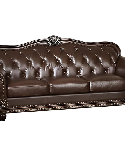 37" Espresso Top Grain Leather Sofa