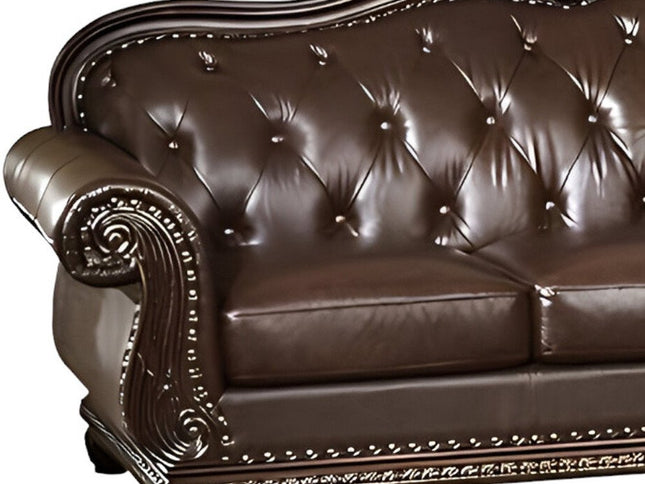 37" Espresso Top Grain Leather Sofa