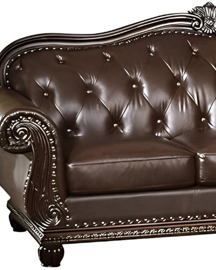 37" Espresso Top Grain Leather Sofa