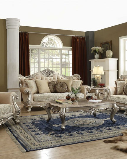 72" Green And Light Green Polyester Blend Damask Chesterfield Loveseat and Toss Pillows