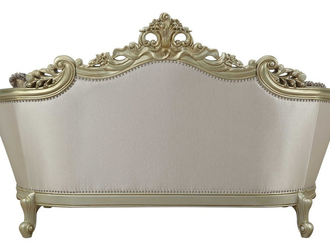 78" Gold Floral Loveseat and Toss Pillows