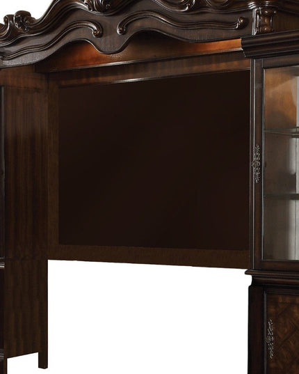 118" Dark Brown Solid Wood Floating Mount Entertainment Center