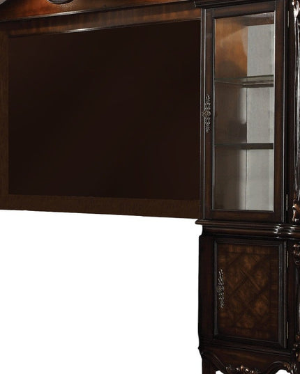 118" Dark Brown Solid Wood Floating Mount Entertainment Center