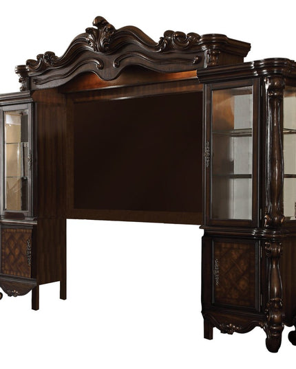 118" Dark Brown Solid Wood Floating Mount Entertainment Center