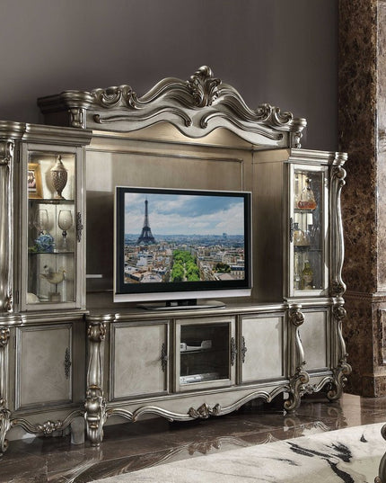 118" Platinum Solid Wood Floating Mount Entertainment Center