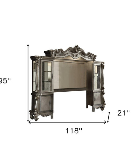 118" Platinum Solid Wood Floating Mount Entertainment Center