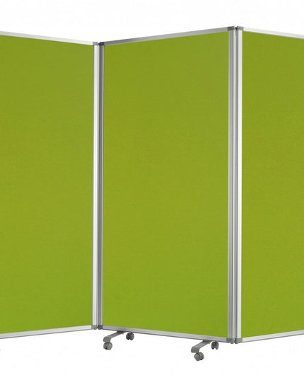 71" Green Iron Folding Three Panel Screen Room Divider