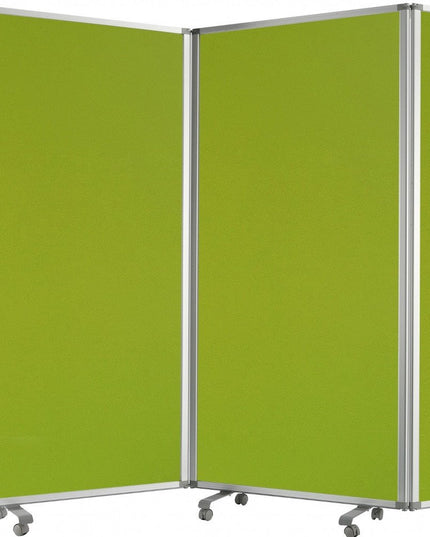 71" Green Iron Folding Three Panel Screen Room Divider