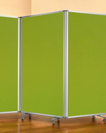 71" Green Iron Folding Three Panel Screen Room Divider