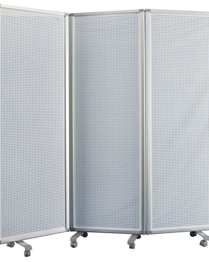71" White Iron Folding Six Panel Screen Room Divider