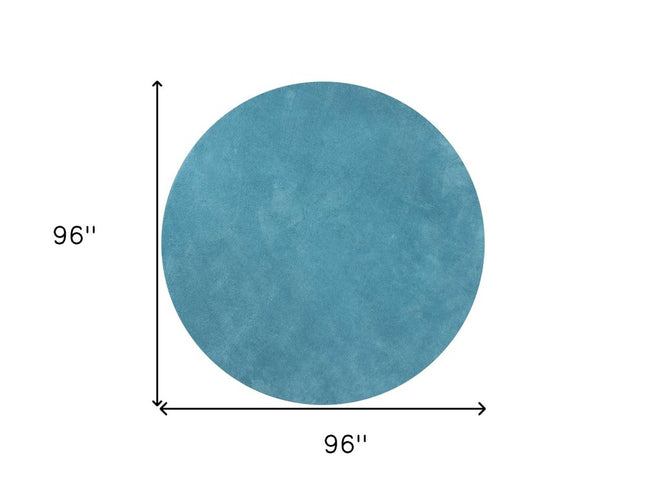 5' X 7' Blue Shag Hand Woven Area Rug