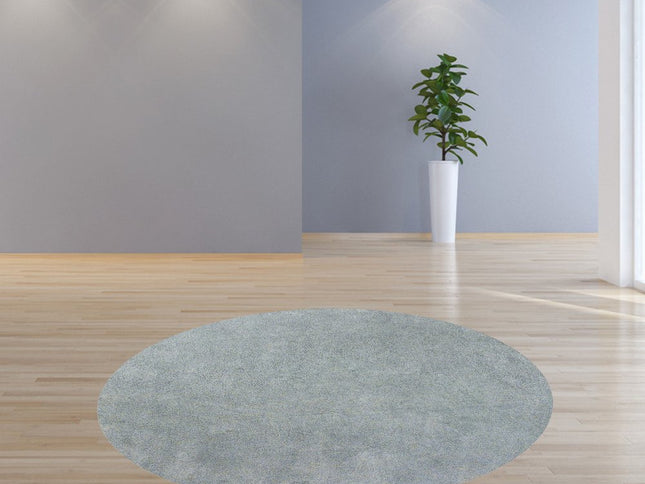 8' X 11' Blue Shag Hand Woven Area Rug