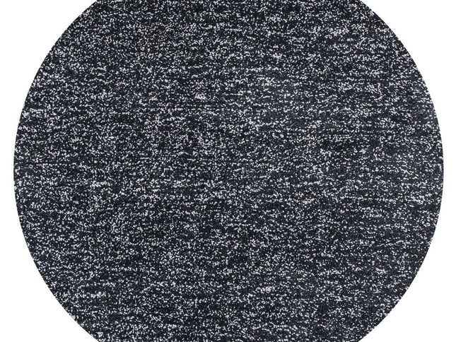 9' X 13' Black And White Shag Hand Woven Area Rug