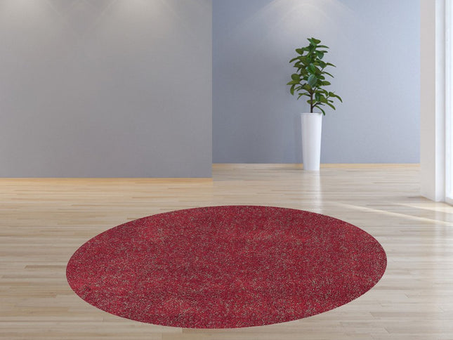 9' X 13' Red Shag Hand Woven Area Rug