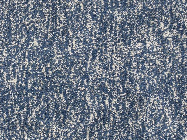 6' Indigo And Ivory Abstract Hand Woven Round Rug