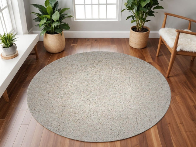 8' X 11' Ivory Shag Hand Woven Area Rug