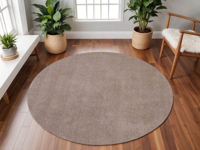 5' X 7' Beige Shag Hand Woven Area Rug