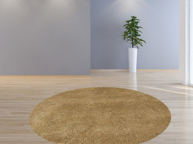 8' X 11' Gold Shag Hand Woven Area Rug