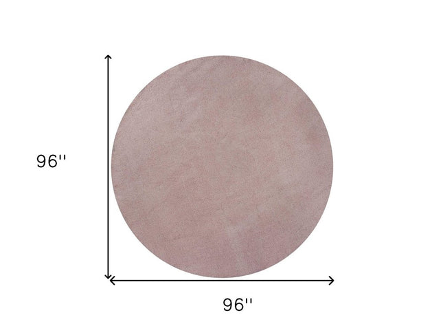 8' Pink Hand Woven Round Rug