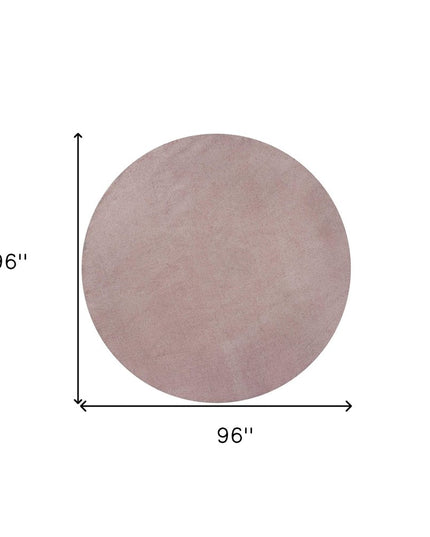 8' Pink Hand Woven Round Rug