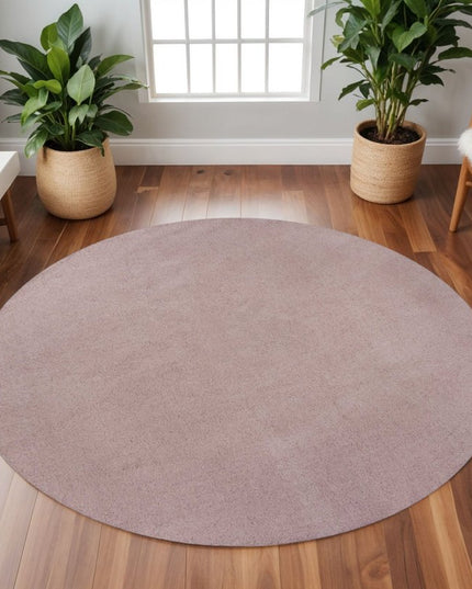8' Pink Hand Woven Round Rug