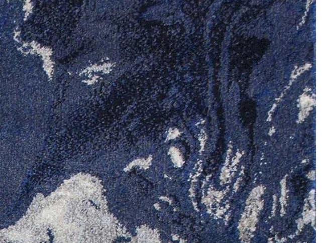 7' X 10' Blue Gray And Ivory Abstract Area Rug