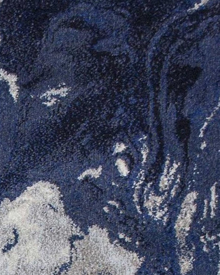 7' X 10' Blue Gray And Ivory Abstract Area Rug