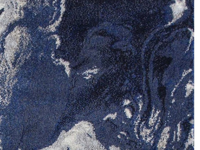 7' X 10' Blue Gray And Ivory Abstract Area Rug