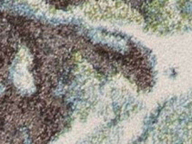 5' X 8' Green And Brown Abstract Area Rug