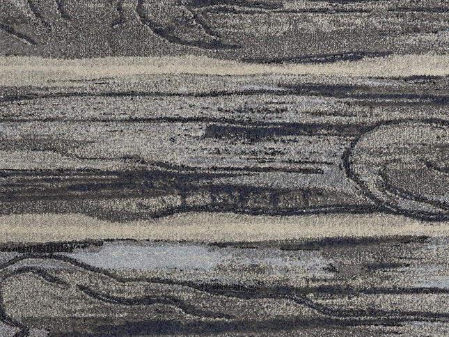 5' X 8' Gray Blue And Black Abstract Area Rug