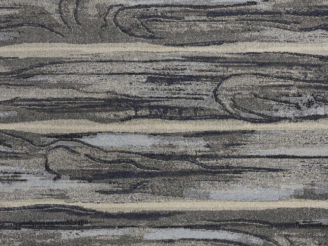 5' X 8' Gray Blue And Black Abstract Area Rug