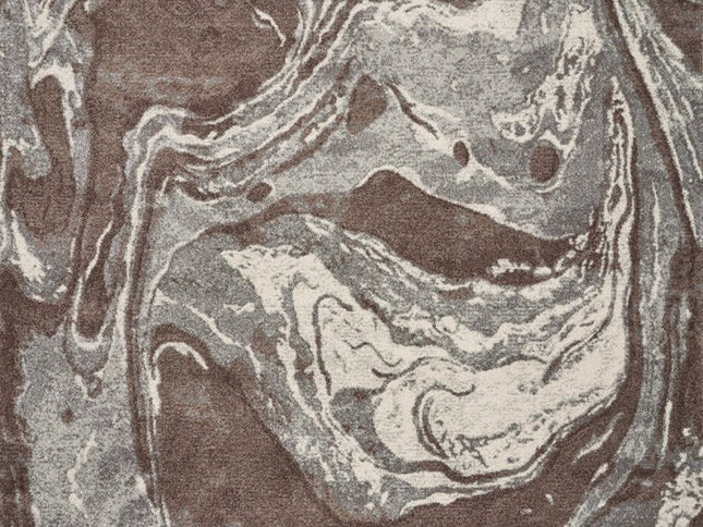 5' X 8' Brown And Ivory Abstract Area Rug