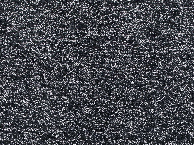 9' X 13' Black And White Shag Hand Woven Area Rug