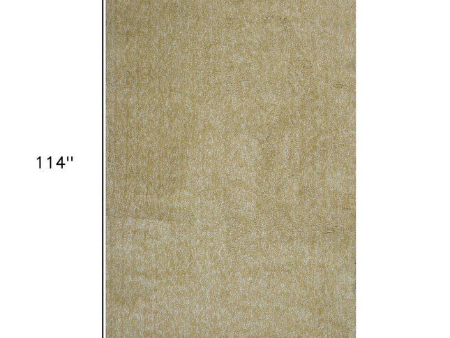 8' Yellow Hand Woven Round Rug