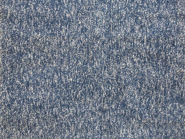 6' Indigo And Ivory Abstract Hand Woven Round Rug