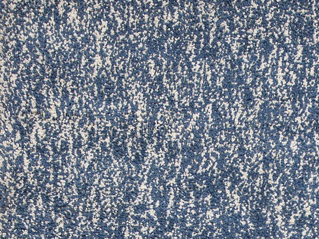 6' Indigo And Ivory Abstract Hand Woven Round Rug