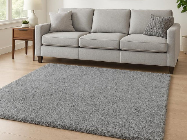 8' Gray Hand Woven Round Rug