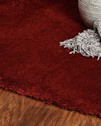 9' X 13' Polyester Red Area Rug