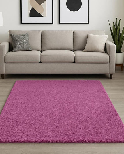 8' Hot Pink Hand Woven Round Rug