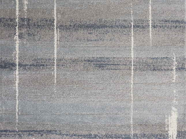 7' X 10' Blue And Gray Abstract Area Rug