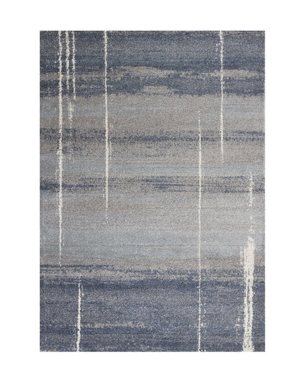 7' X 10' Blue And Gray Abstract Area Rug