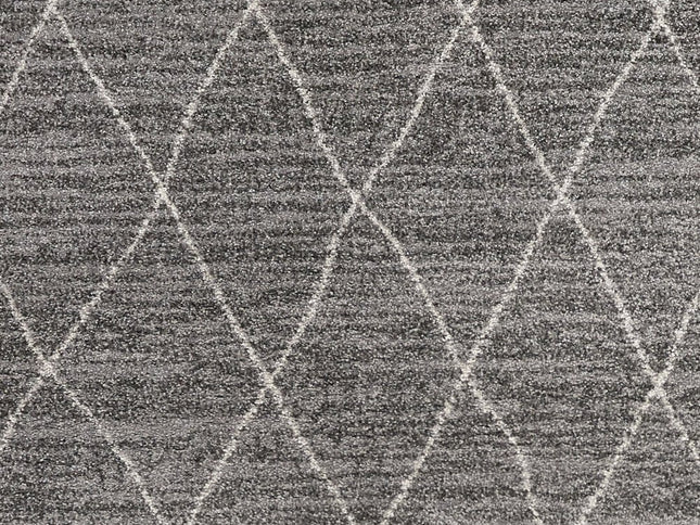 8' X 11' Gray And Ivory Geometric Area Rug