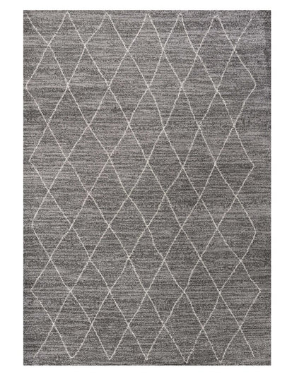 8' X 11' Gray And Ivory Geometric Area Rug