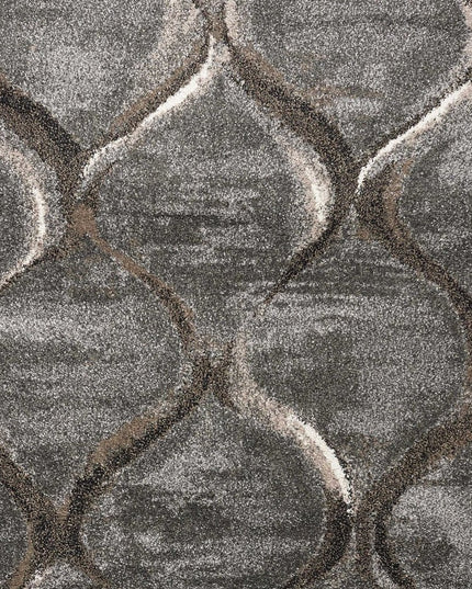 5' X 8' Charcoal And Light Gray Ogee Area Rug